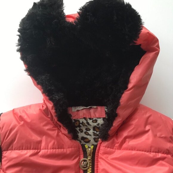 Weilong Girls Pink Stripes, cute hooded, fluffy lined, Jacket - says L looks M - Picture 7 of 16